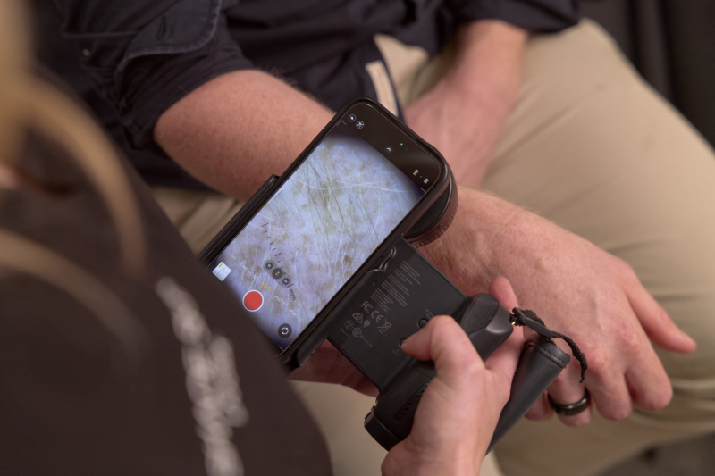 a man undergoing a skin check in Perth